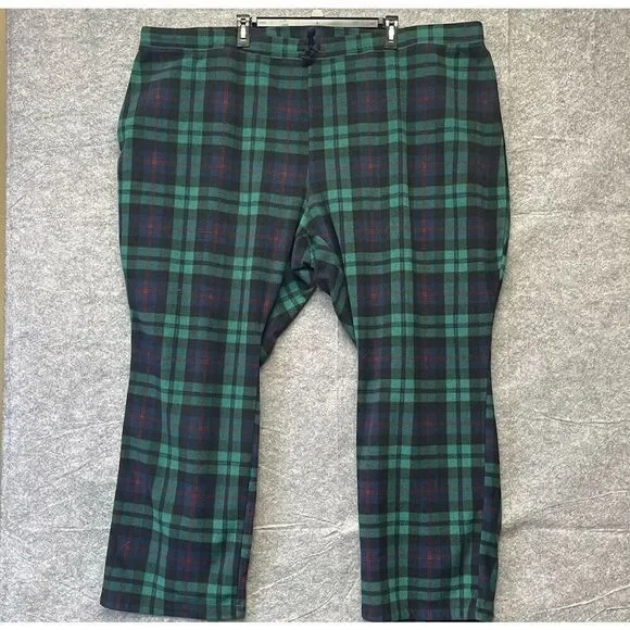 OLD NAVY Men's Christmas Pajama Set 4X Santa Green Plaid T-Shirt & Fleece Pants - Picture 9 of 14